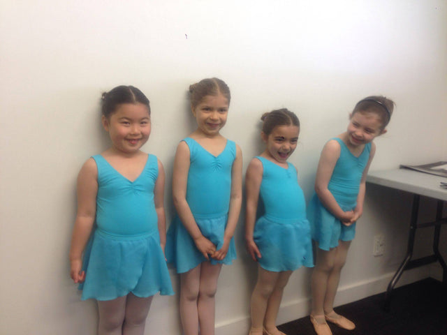Children from Lakes Theatre Arts ready for their Ballet dance exams