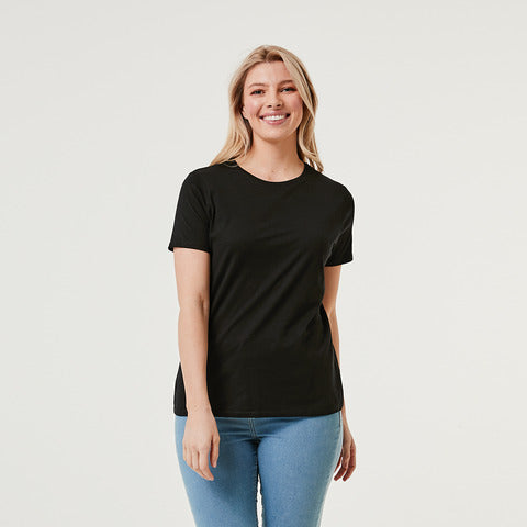 Green on Black Printed Basic T-Shirt